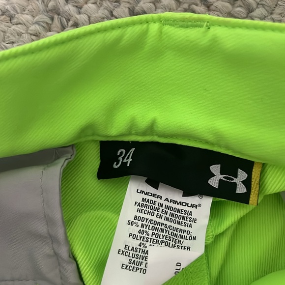 Neon green under armor, golf shorts - Picture 2 of 3